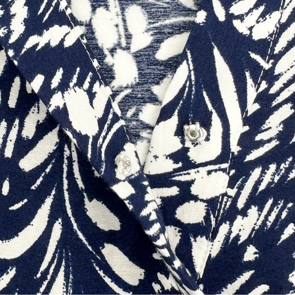 Rachel Zoe Blue White Abstract Print Tiered V-Neck Dress with Pockets XS NWOT - Picture 4 of 12